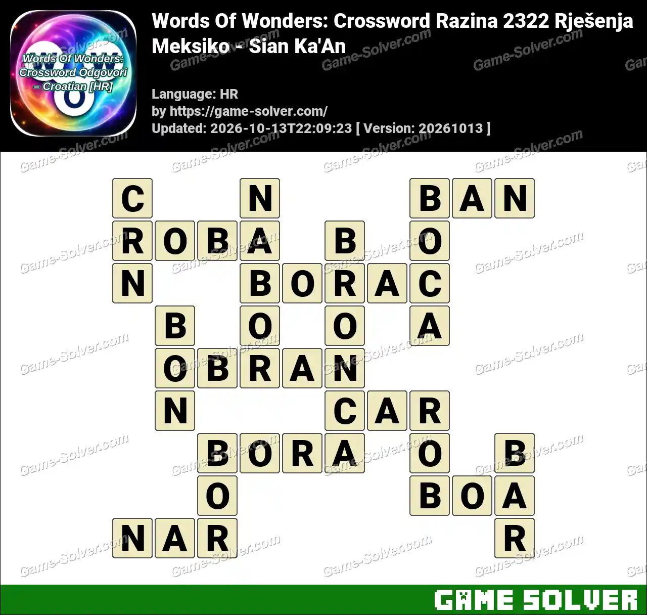 Words Of Wonders: Crossword Razina 2322 Rješenja – Meksiko – Sian Ka’An